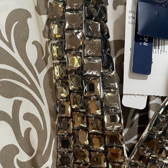 Magaschoni Silver Embellished 3/4 Sleeve Blouse - Picture 4 of 7